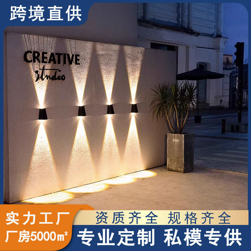 Lámpara solar lámpara de pared al aire libre Villa patio impermeable jardín Hotel decoración pared lavado lámpara pasillo iluminación lámpara