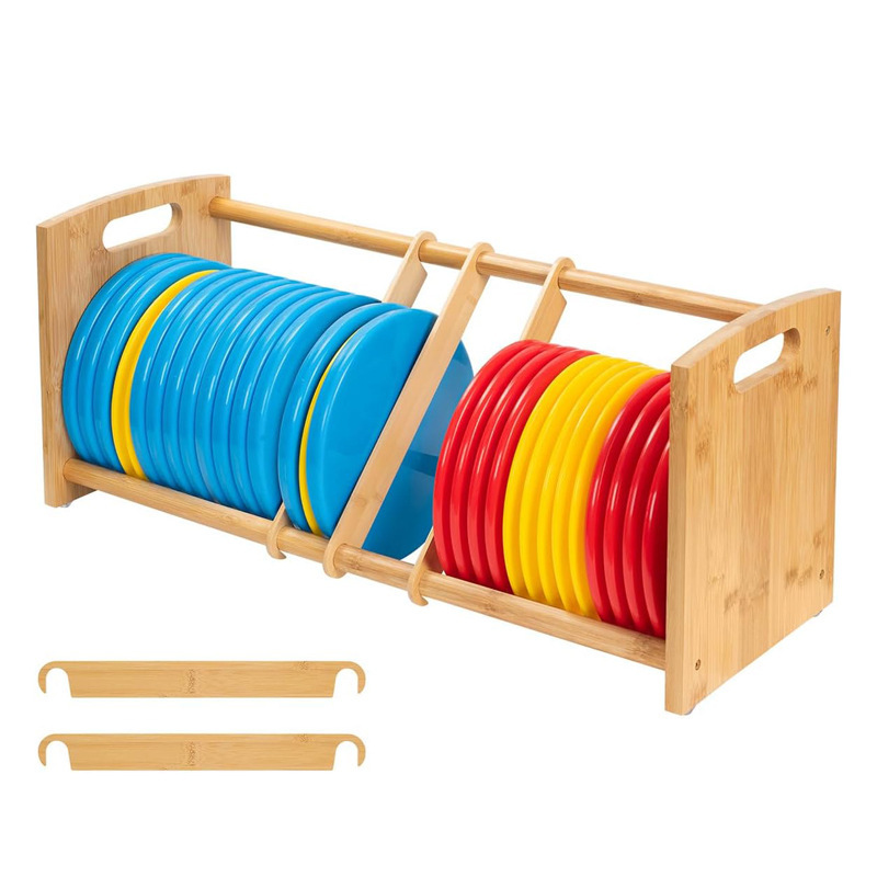 Bamboo Frisbee Storage Rack Factory Customized Home Outdoor Storage Rack for Golf Frisbees