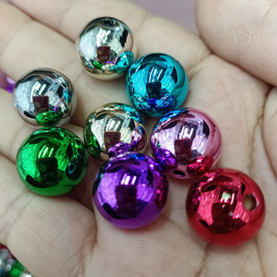16mm Uv-Plated Metallic Straight Hole Round Beads DIY Handmade Beads Loose Beads String Pen Mobile Phone Chain Bag Chain Jewelry Accessories