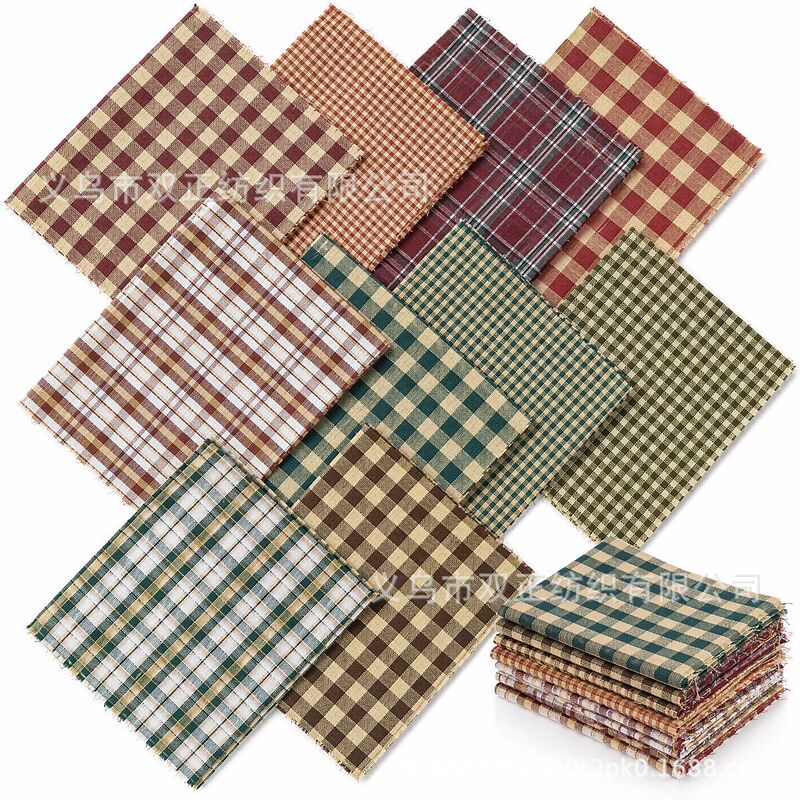 Christmas-themed 10-piece patchwork fabric set for DIY handcraft practice, cake roll fabric pieces Christmas-themed 10-piece patchwork fabric set for DIY handcraft practice, cake roll fabric pieces