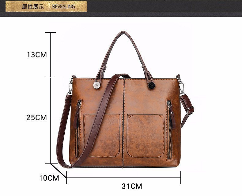 New retro European and American trend women's handbags, single-shoulder bags, crossbody bags, oil-leather cross-border one-piece shipping worldwide undefined