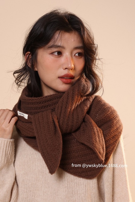 100%全羊毛镂空针织三角披肩女秋季新款时尚叠穿坎肩多功能围巾女|undefined