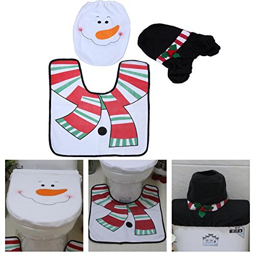 Venta caliente de comercio exterior en stock suministros de decoración navideña muñeco de nieve muñeca cubierta de inodoro decoración de ambiente familiar