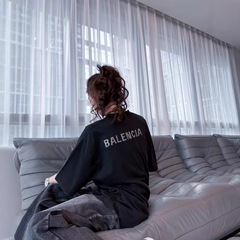 高バージョンパリ2025新型バックアルファベットホットドリル小襟元男女ゆるい半袖BLCG潮牌tシャツ