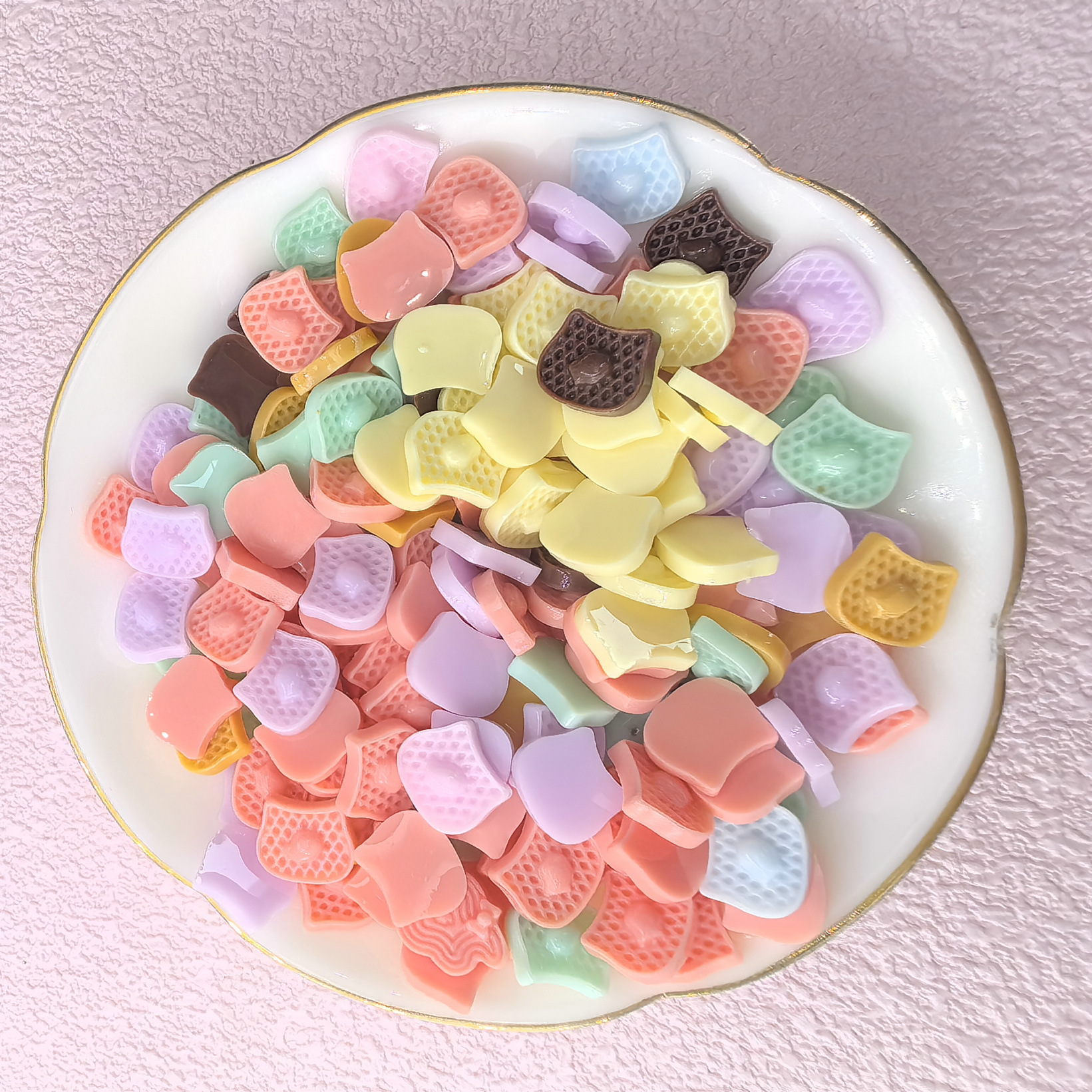 清新甜美塑料树脂迷你食玩华夫饼干奶油胶耳钉发夹潮玩配件000