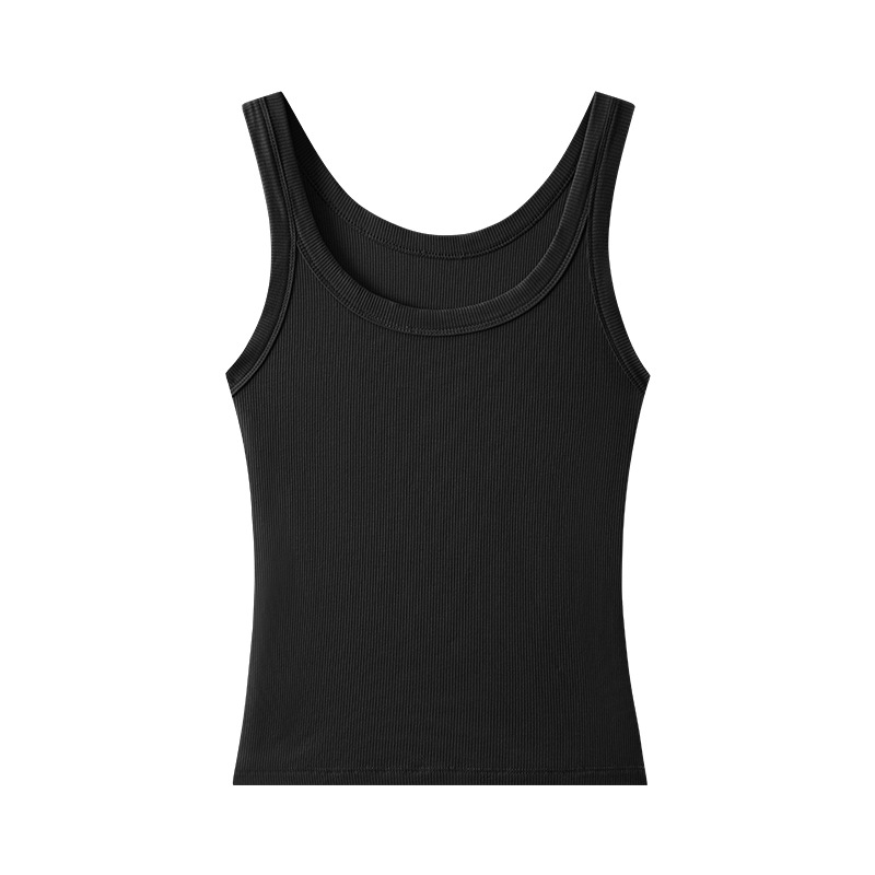 Camisola cubierta interior de las mujeres pecho Correa hombro ancho bottoming Top sin costuras transpirable verano desgaste exterior hilo cuello redondo chaleco