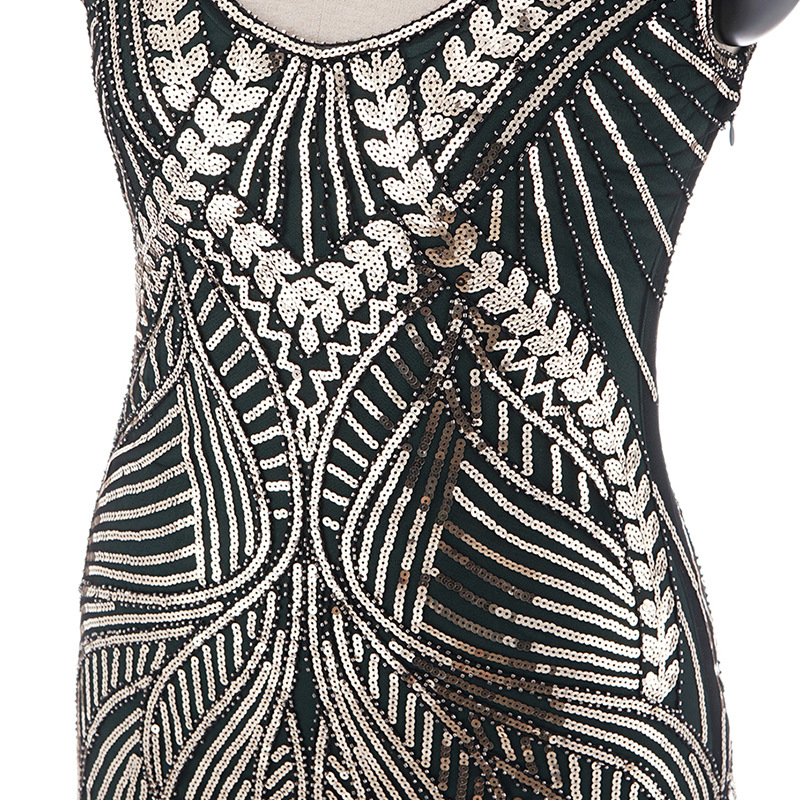 thumbnail image 3 of Vestido de noche con borlas y lentejuelas hechas a mano para mujer, 3 of 6