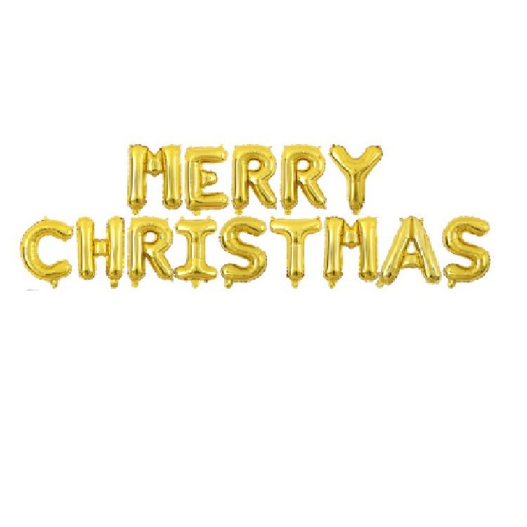 圣诞万圣新年英文字母自选气球装饰公司商场学校活动布置铝膜气球