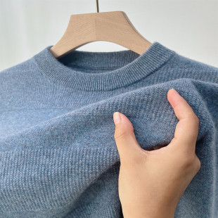 Wholesale Round Neck Pure Cashmere Sweater Men's Pullover Sweater Long Sleeve High-end Casual Cashmere Knitted All-match Base Shirt