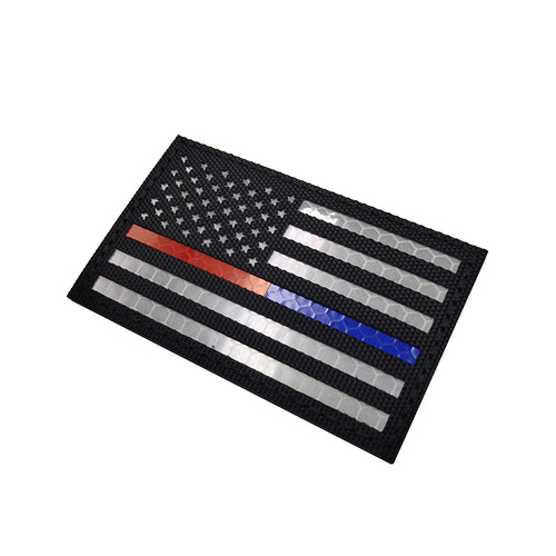 Overseas outdoor infrared reflective American flag Velcro laser cut red and blue lines stars and stripes bag with seal M00004