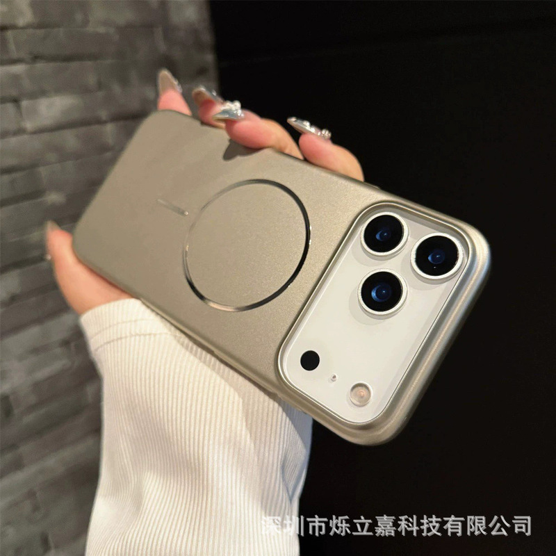 适用iPhone17磨砂金属漆磁吸手机壳苹果16PROMAX超薄PC全包保护套|undefined