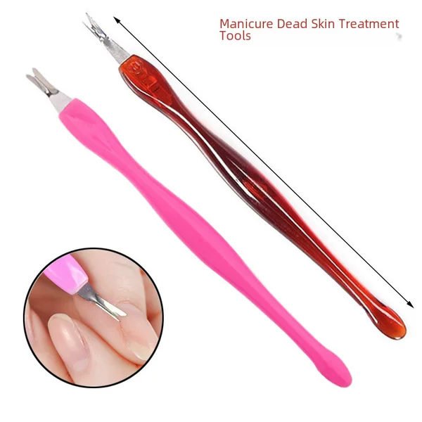 Nail Art Tools Stainless Steel Dead Skin Fork V-Shaped Exfoliating Corneous Dead Skin Shovel Nail Trimming Care Set