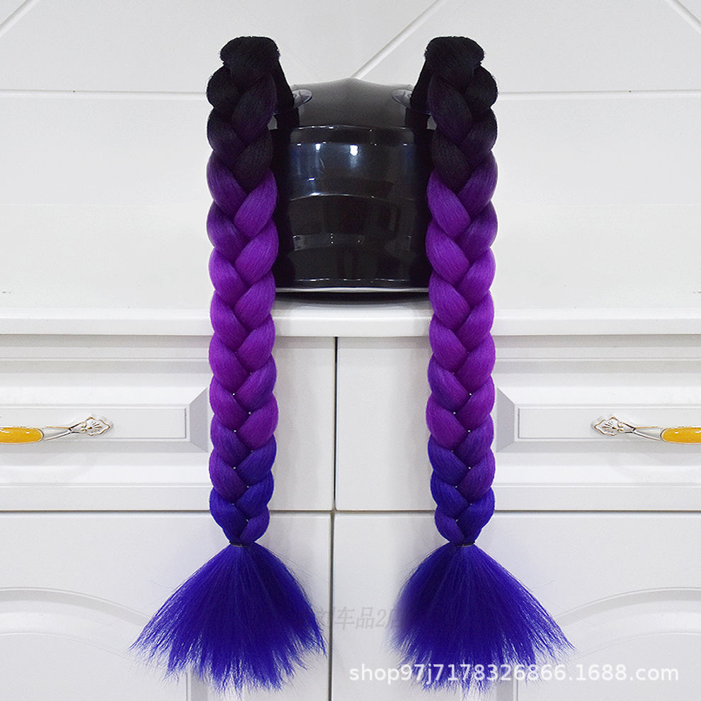 Rider Motorcycle Decoration – Motuoche Auto Parts and Accessories - black-purple-and-royal-blue-braids-pair