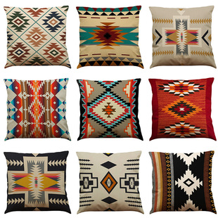 Amazon Cross-Border Best-Selling Scandinavian Simple Geometric Pattern Linen Pillowcase Home Sofa Pillow Drop Shipping Jit
