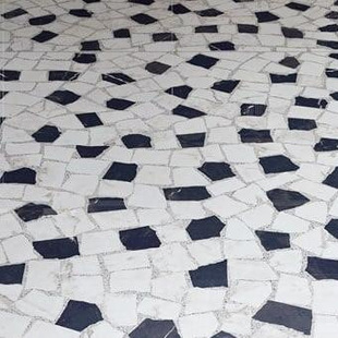 Indoor Living Room Floor Black and White Collocation Mosaic Terrazzo Natural Marble Aggregate Floor Decoration Nordic