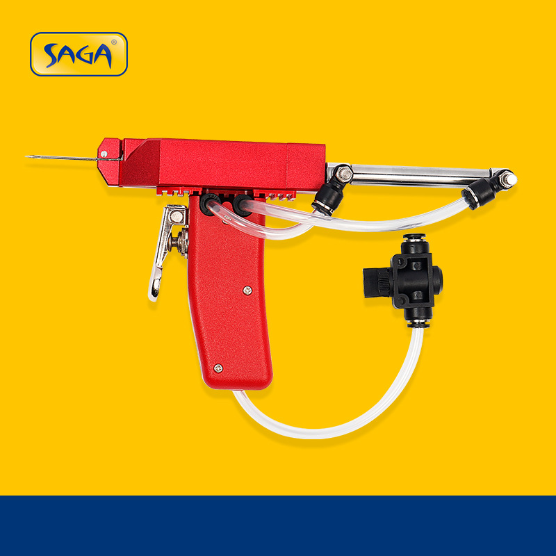 SAGA TM-70气动胶针吊牌枪加长枪针轻巧省力钉袜子毛巾标签吊牌枪