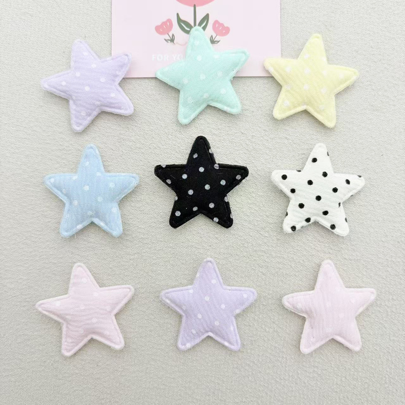 Hot-Selling Single-Sided 3.5cm Polka Dot Star Fabric Decoration Accessories DIY Children's Shoes and Socks Decoration Materials Hot-Selling Single-Sided 3.5cm Polka Dot Star Fabric Decoration Accessories DIY Children's Shoes and Socks Decoration Materials