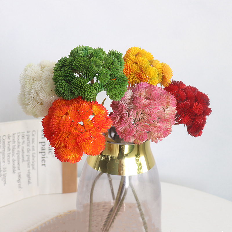 仿真菜花果手感软胶花菜果多都软装花艺家居酒店浆果米仔果蒲公英