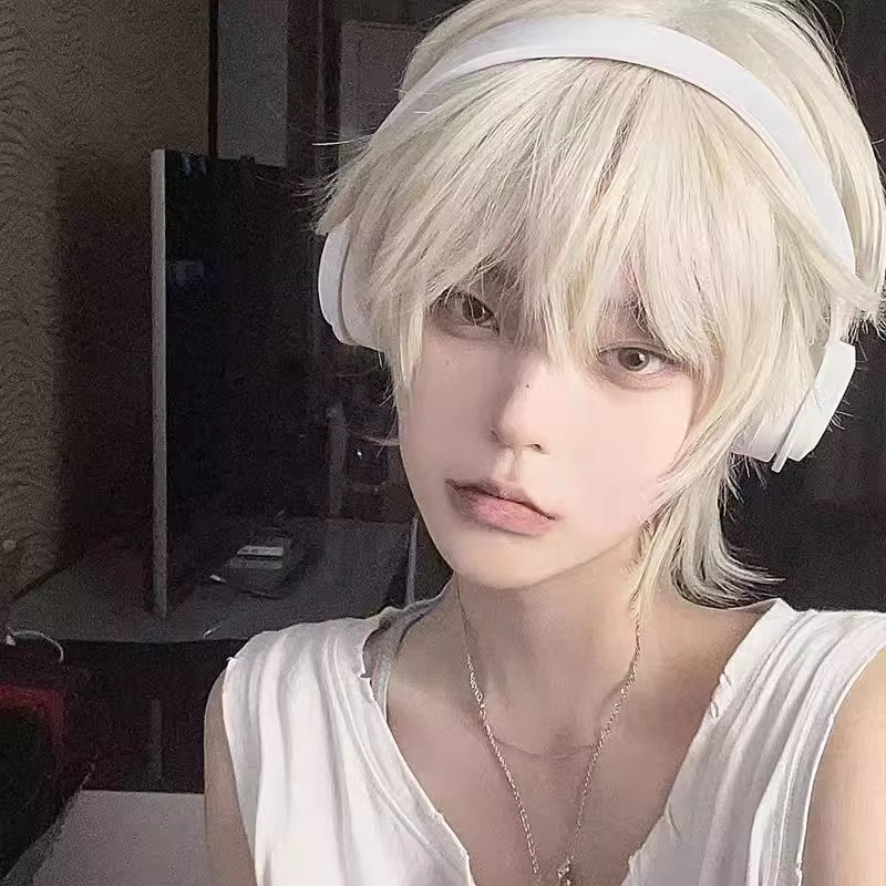 程铭假发男生短直发日系cos正太少年感动漫日常dk自然哑光全头套|undefined