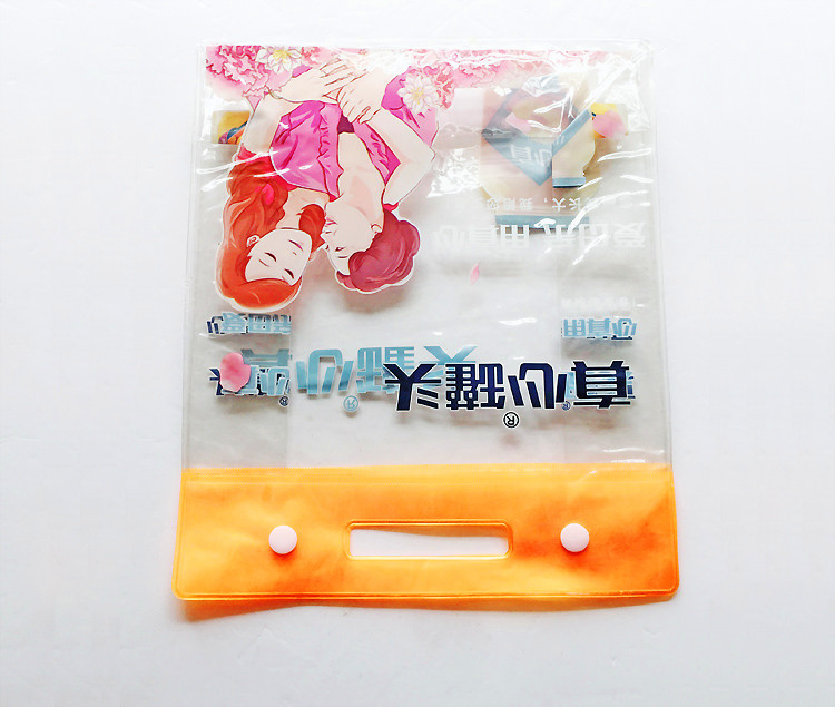 定制透明pvc手提袋购物袋 广告礼品幻彩包透明果冻包三件套镭