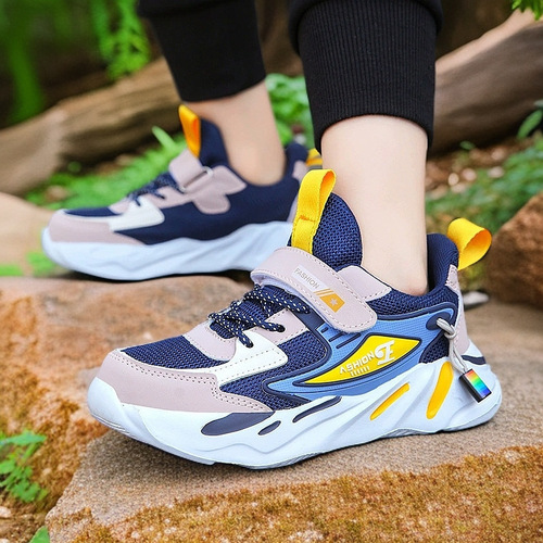 Hot-selling children's shoes for boys in spring and autumn, mesh breathable and non-slip platform soles, students 'casual running children's sports shoes