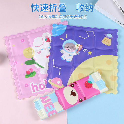 Summer ice mat cartoon cooling cushion student classroom ice crystal cold car chair mat pet nine-square ice mat