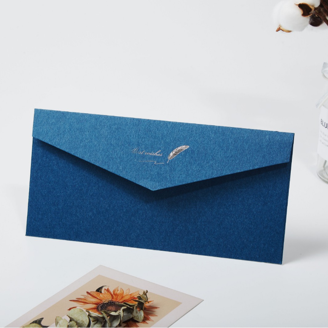 Sobres en stock, tarjetas de felicitación, papel kraft texturizado con estampado dorado vintage, invitaciones empresariales de alta gama, logotipo impreso, bendiciones.