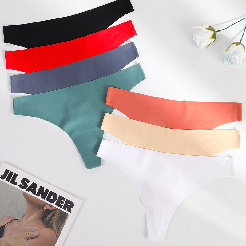 Tangas transfronterizas europeas y americanas, pantalones cortos sexy de cintura baja para mujer, ropa interior invisible desnuda de una pieza sin costuras, comercio exterior