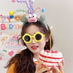 Whimsical Birthday Headband Whimsical Atmosphere Hairpin Girl Cartoon Headband Children Plush Happy Swinging Spring Headwear