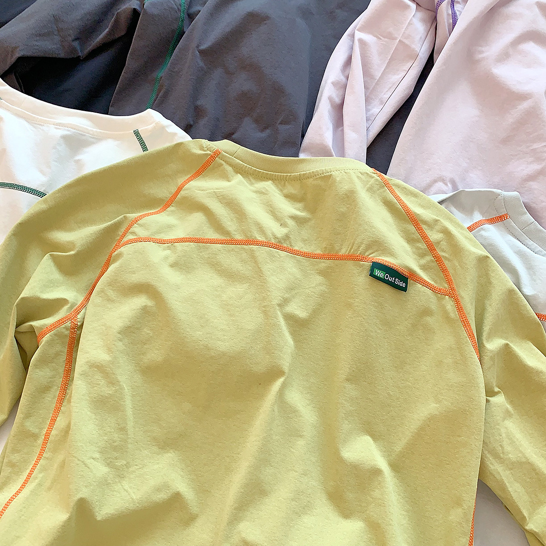 Outdoor Mountain Style Autumn Unisex Loose Print Color Block Patchwork Cycling Sports Casual Long Sleeve T-Shirt_viptrois.com