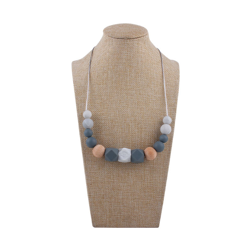 Comercio exterior Amazon nuevo silicona molar teether collar bebé teether palo masticable colgante collar