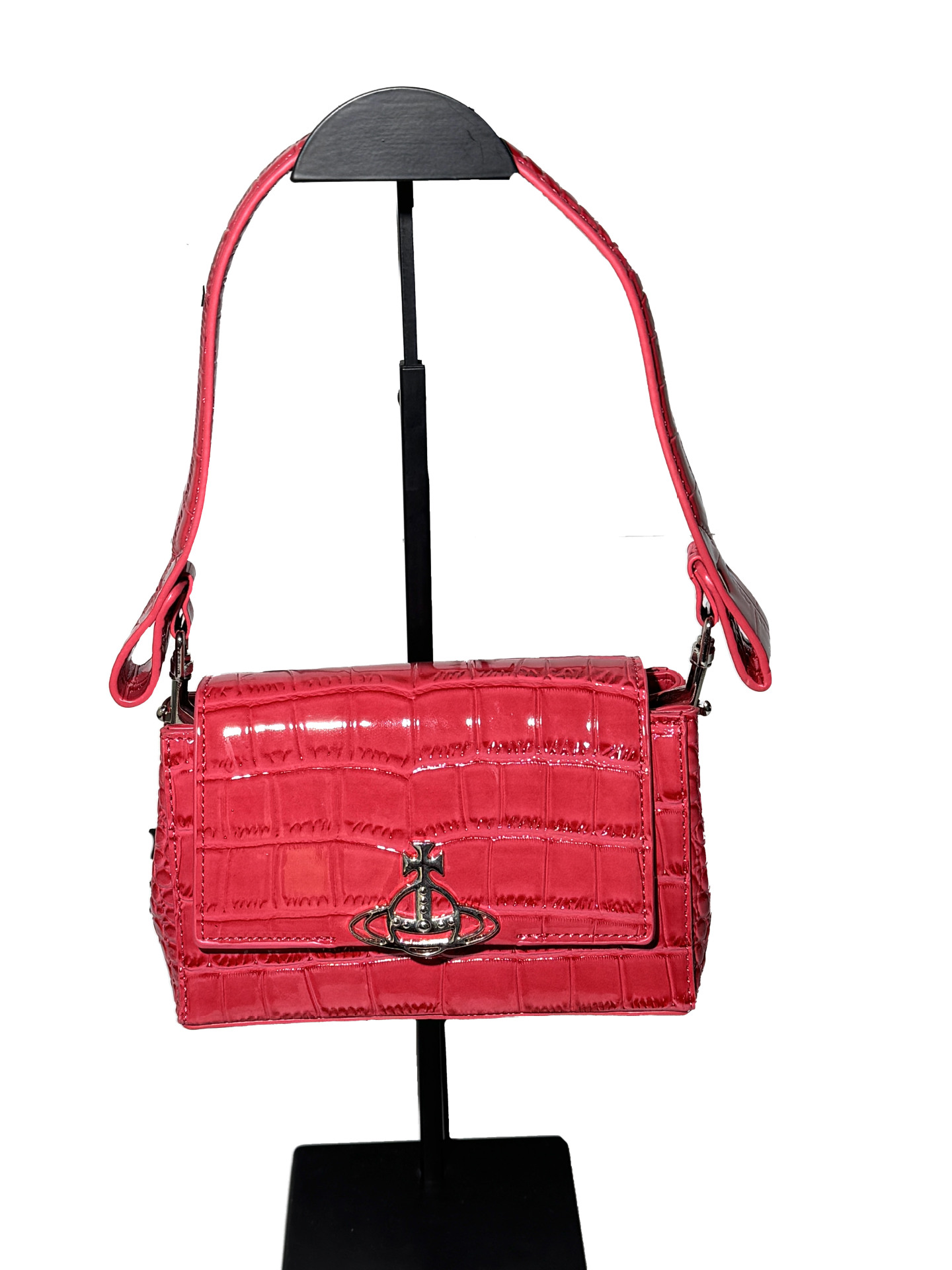 로즈 레드 악어 패턴 겨드랑이