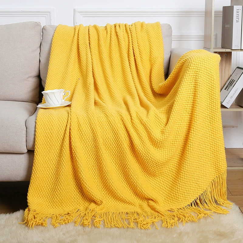 Duvet for sleep, knitted sofa, boho style