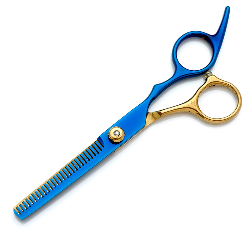 Tijeras de peluquería de acero inoxidable, juego de tijeras de peluquería de oro negro de 6 pulgadas, tijeras planas, tijeras de adelgazamiento, tijeras de corte