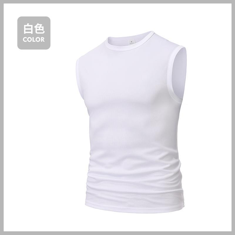 Maratón transfronterizo de tamaño europeo transpirable helado sin mangas camiseta personalizada ligera y cómoda chaleco de fitness deportivo