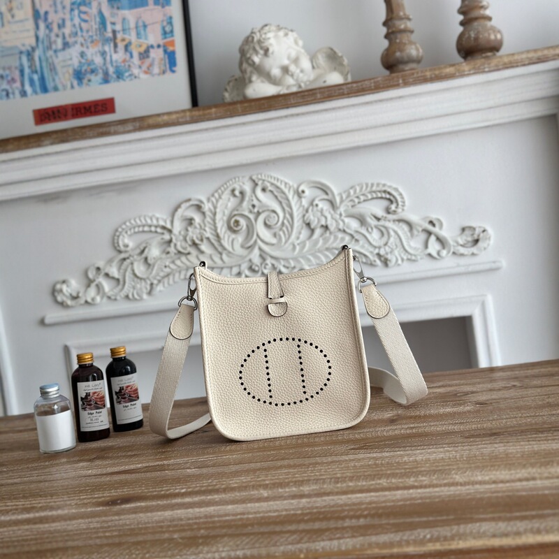 Fully Handmade Waxed Thread First-Layer Cowhide Evelyn Small Square Bag with Hollow Lettering Crossbody Bag Genuine Leather Women's Bag Mini/29