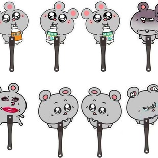 Abstract small fan student hand-held rat shaped fan portable mini hand fan summer high color value small round fan