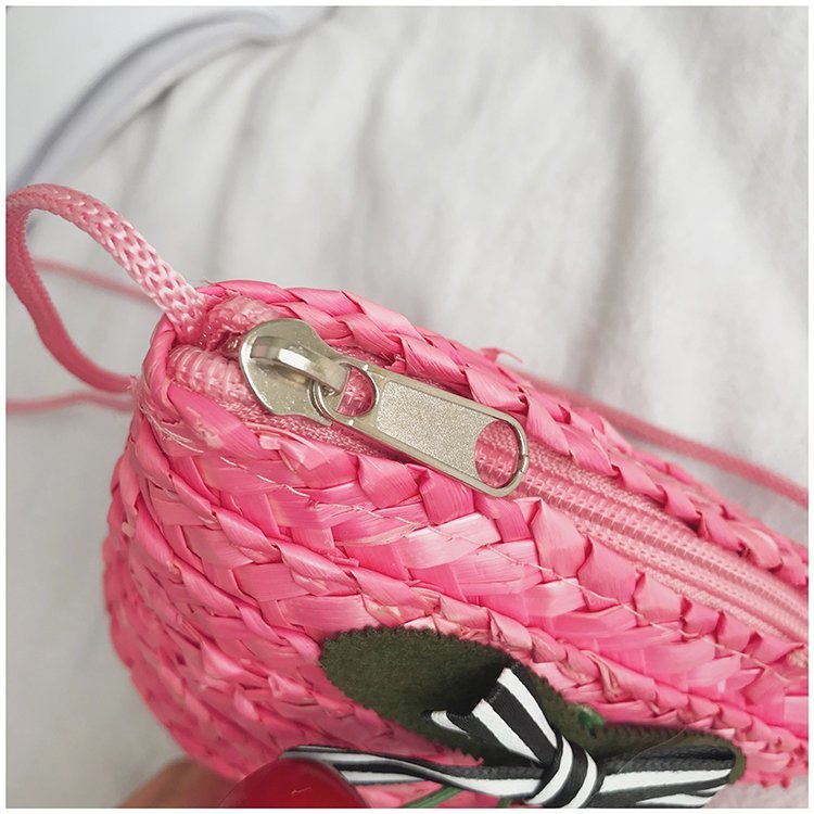 Fabrik Großhandel neue süße Kirsche Stroh Tasche Geldbörse Sommer Crossbody Stroh Tasche gewebte Tasche Urlaub Strandtasche_voghion.com