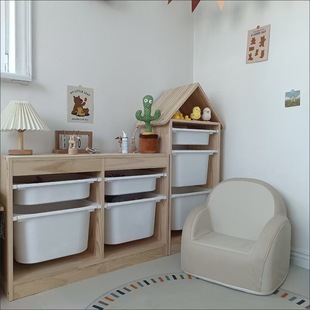 Children's Solid Wood Toy Storage Cabinet Drawer Type Locker Kindergarten Storage Rack