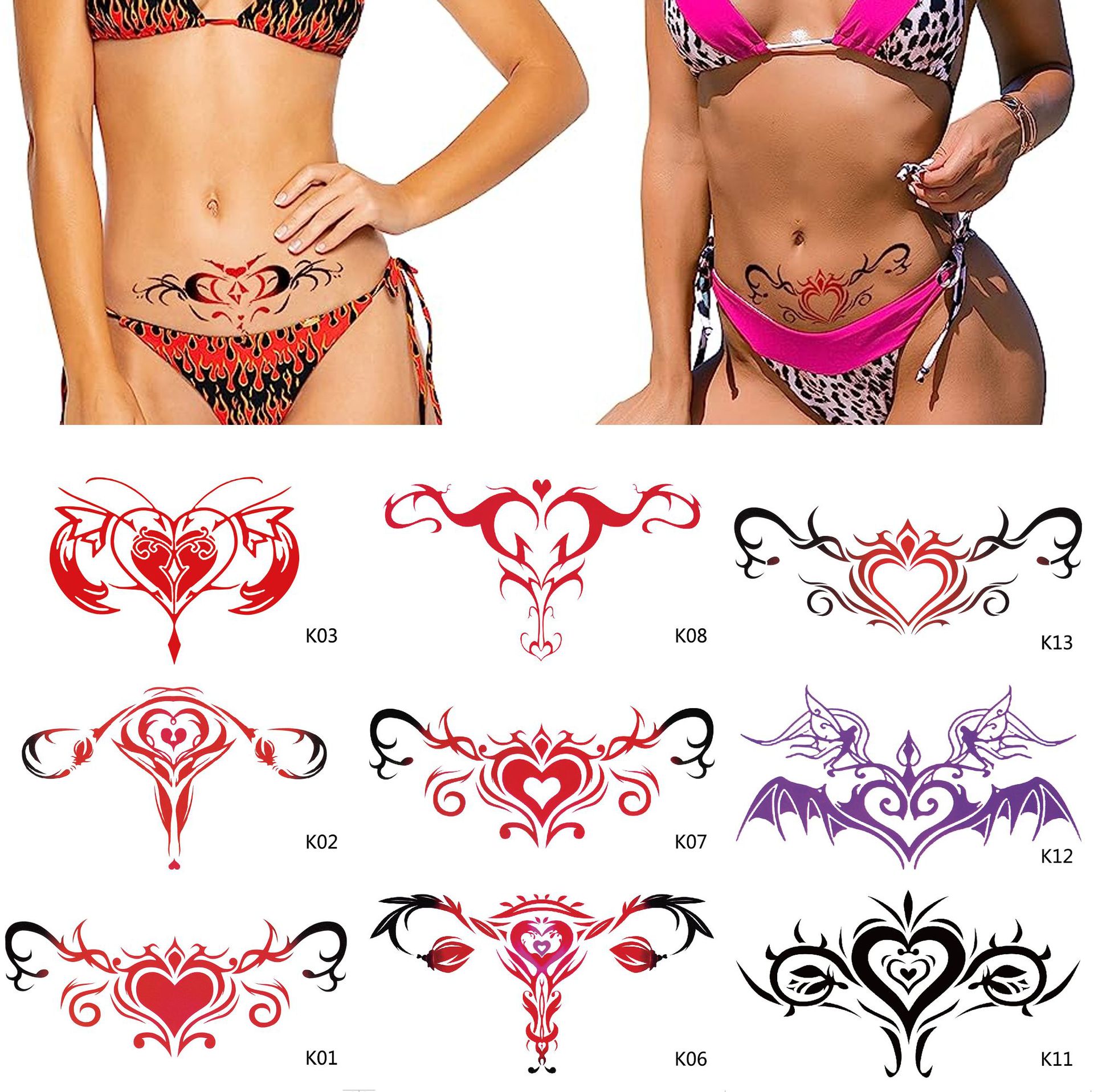 Autocollants de tatouage de charme spot