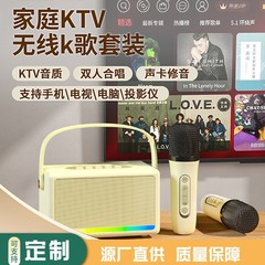 プライベートモデルのBluetoothスピーカー、ワイヤレスカラオケスピーカー、マイク、小型ポータブルカラオケ、家庭用KTV、高音質