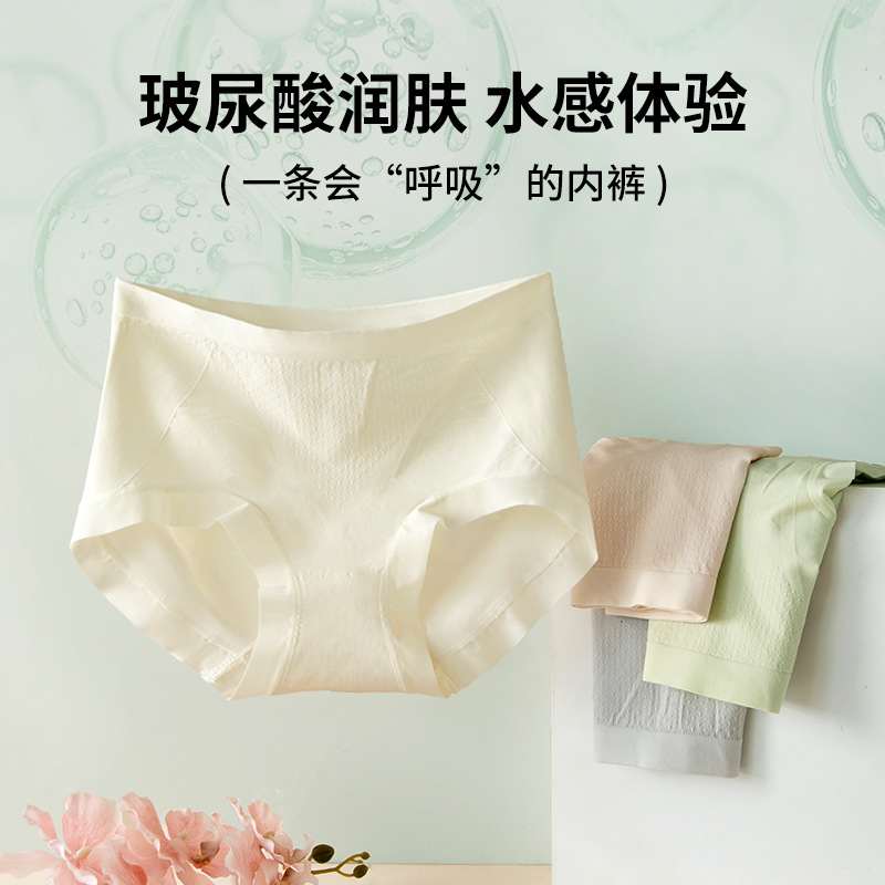 Seamless Underwear Women's Summer Thin Large Size Antibacterial High Elastic Thin Mid-Waist 10A Mulberry Silk Crotch Briefs Wholesale