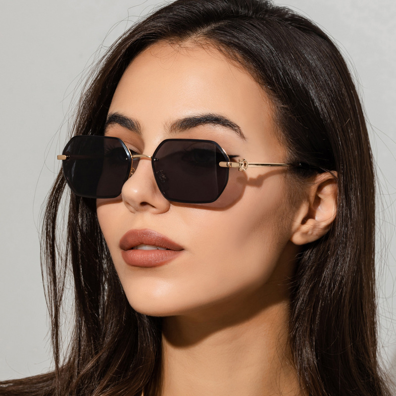 New Fashion Polygonal Metal Frame Ladies Sunglasses display picture 2