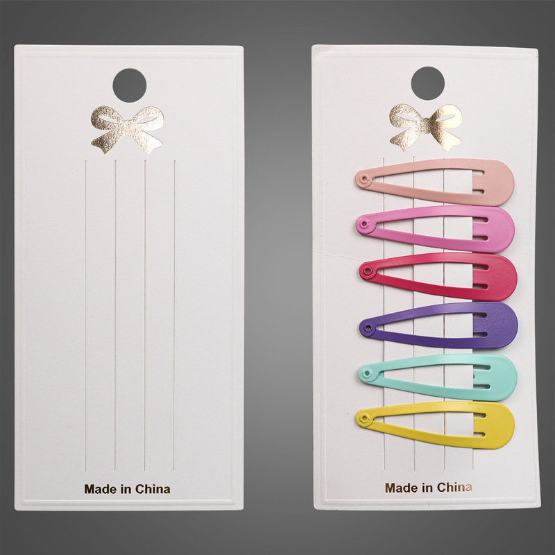 7*14cm fashion new hairpin cardboard long version bow tie bronzing card thickened high-grade white packaging cardboard