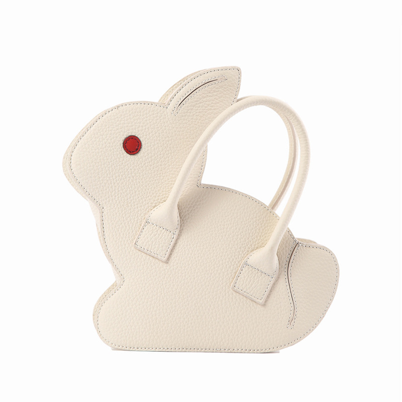 Export Niche Designer Kawajiu Rabbit Bag Top Layer Cowhide Rabbit Year of the Rabbit Gift Cute Sweet Cool Crossbody Bag for Women