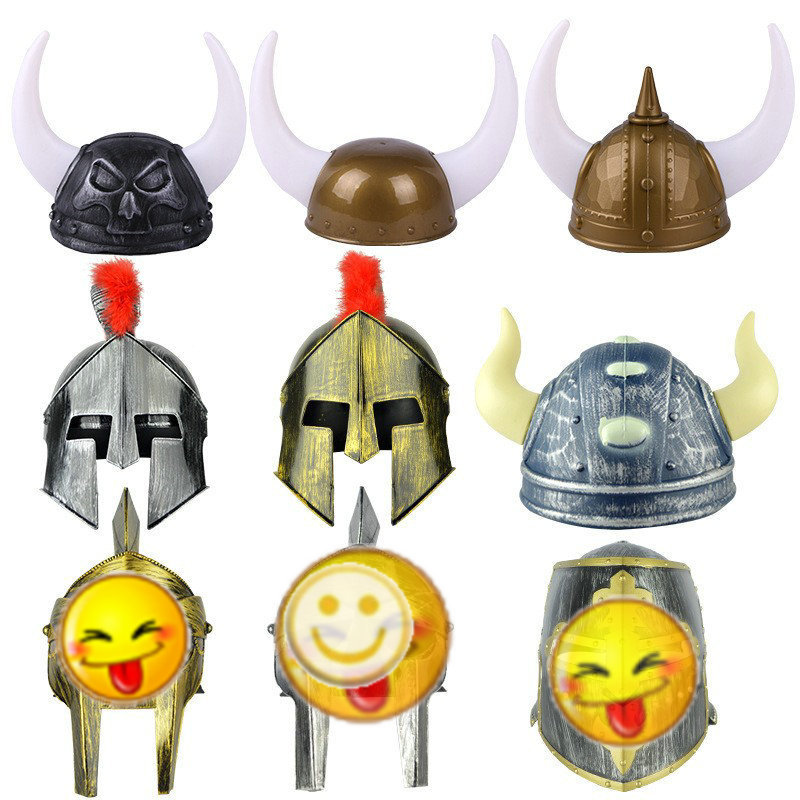 Halloween Party Performance Warring States General Viking Prop Helmet Spartan Warrior Knight cosplay Hat