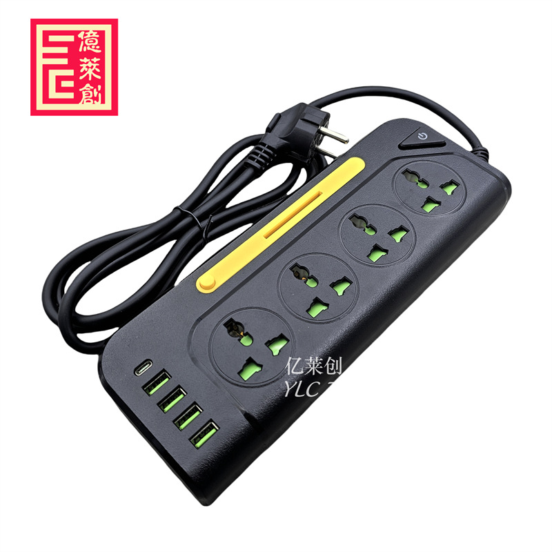 批发亚克力灯排插家用充电插板带线多插座电源插座线创意usb插排