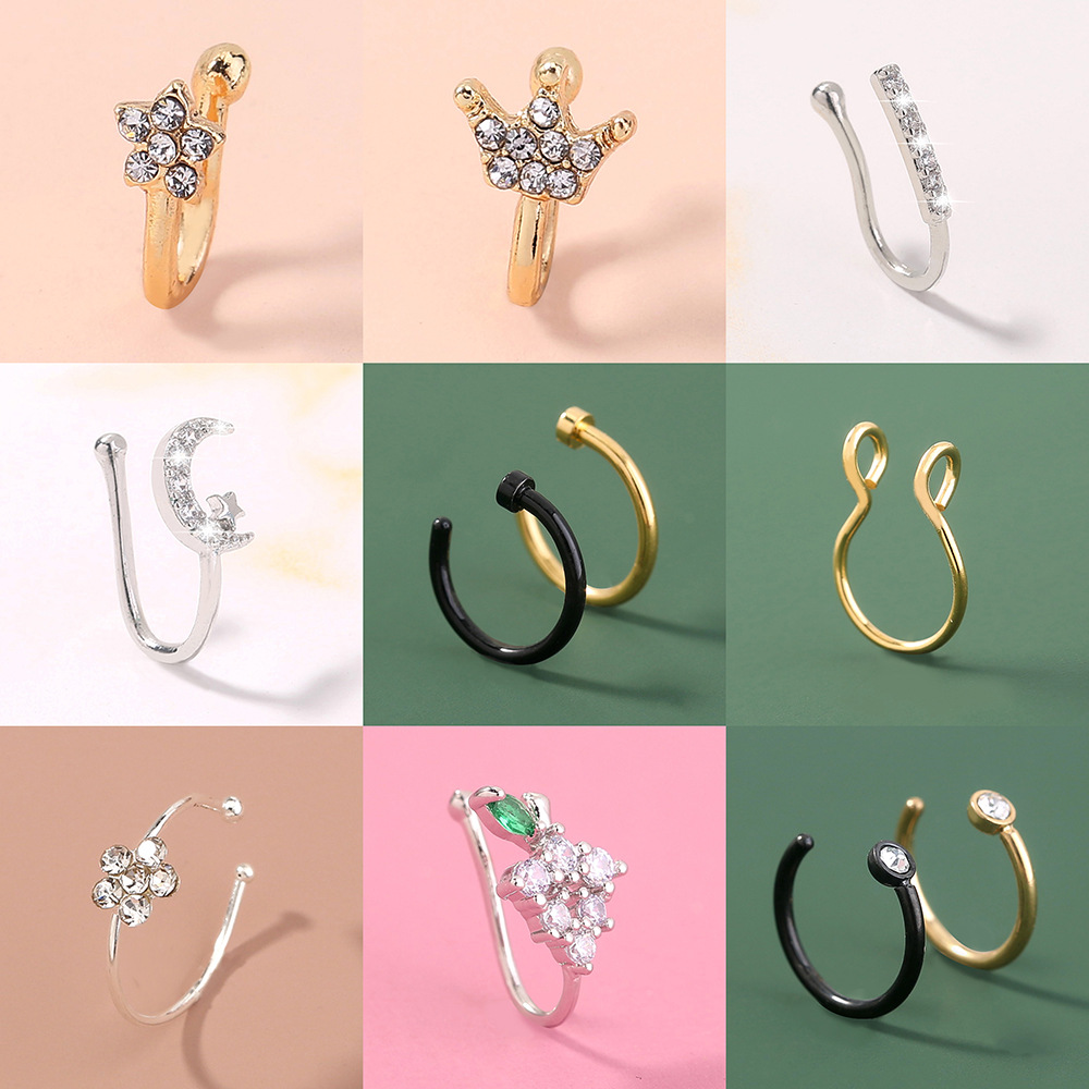 Moda No Porosa Piercing En Forma De U Anillo De Nariz De Metal Hombres Y Mujeres Clip De Nariz Falsa Joyería Al Por Mayor display picture 1