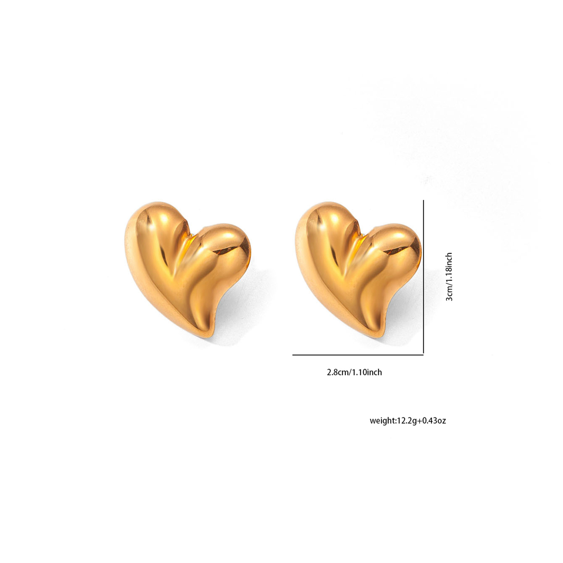 17g Weight 0.03µm Gold Plating Thickness Electroplated Gold Plating Process Golden Plated Plating Material Jewelry Set Classification cable chain Chain Type 1 Piece Quantity Daily Occasion 201 Stainless Steel Material Heart Shape Pattern Women's Gender Simple Style Style Plating Craft Wholesale Jewelry Simple Style Heart Shape Titanium Steel Jewelry Set 8