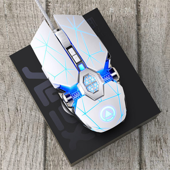 Silver carving ghost shark g3os electronic competition mechanical mouse usb wired mute game computer cross-border macro programming definition mouse